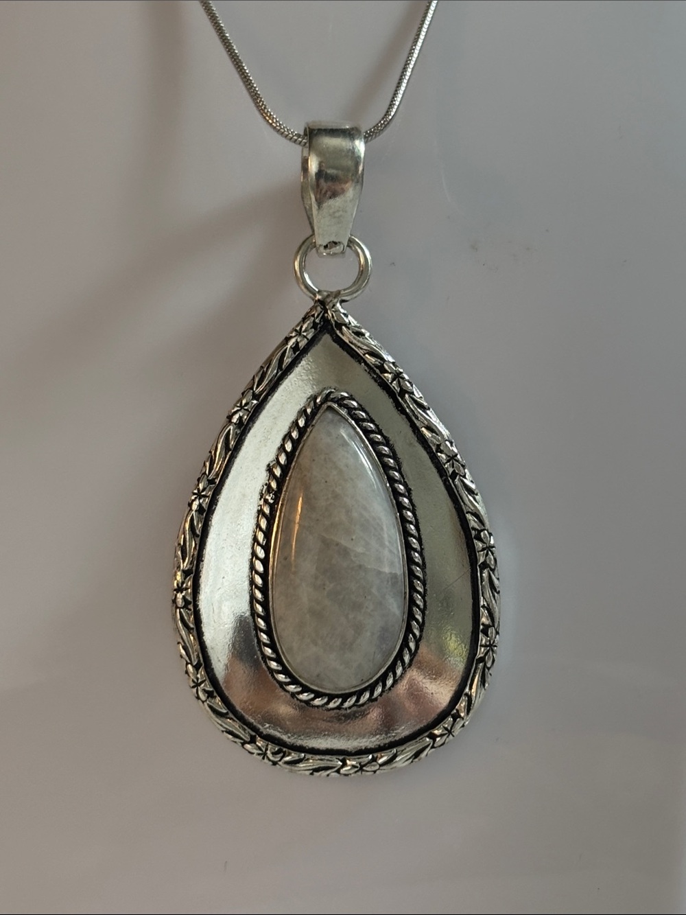 Rainbow Moonstone Gemstone Handmade Pendant Necklace